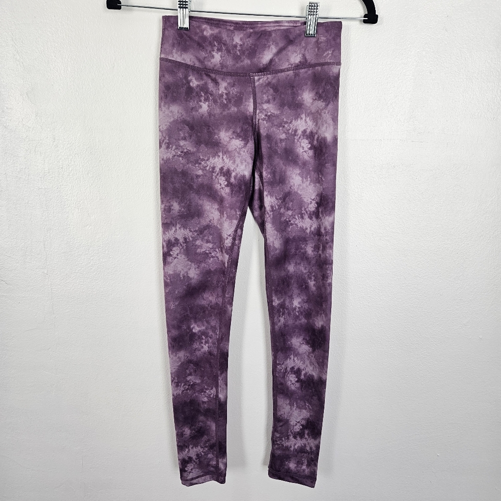 90 Degree By Reflex Girls Tie Dye Leggings Purple Pink Activewear Size L 12